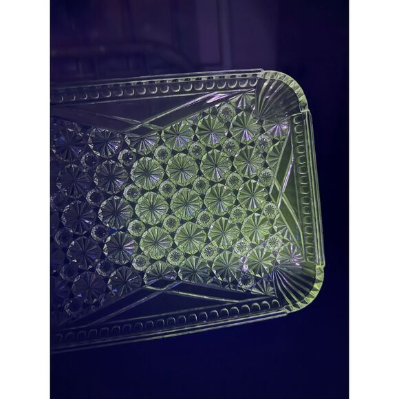 EAPG Antique Richards Hartley Daisy Button Crossbars Serving Tray1890s Mn Glow - Picture 3 of 10